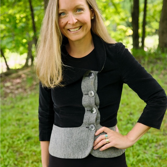 Annie 50 Montreal designer blazer - tweed and velvet size can - Picture 6 of 7